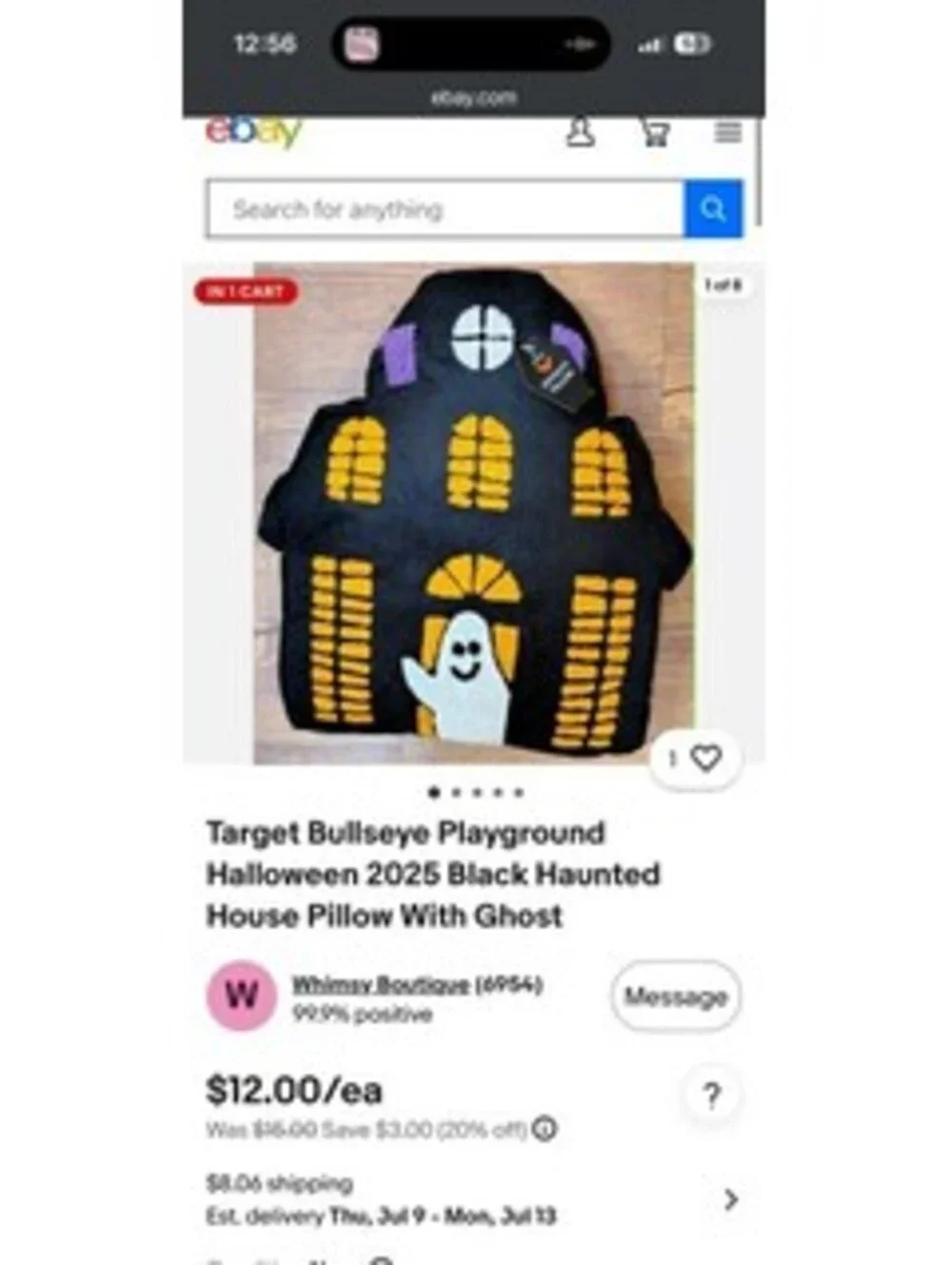 Target Bullseye Playground Halloween 2025 Black Haunted House Pillow With Ghost